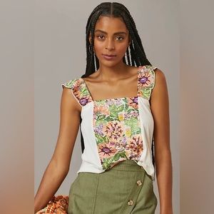 Anthropologie Tiny Marin Floral Embroidered Tank